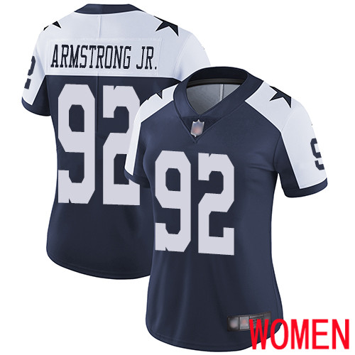 Women Dallas Cowboys Limited Navy Blue Dorance Armstrong Jr. Alternate #92 Vapor Untouchable Throwback NFL Jersey->women nfl jersey->Women Jersey